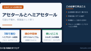 アセタール・ヘミアセタールとは？生成機構と保護基を解説【院試】