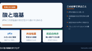 酸と塩基とは？pKaと共役塩基の安定性から強さを解説