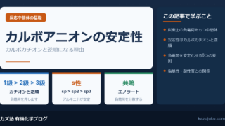 カルボアニオンの安定性とは？順序と生成のしくみを解説