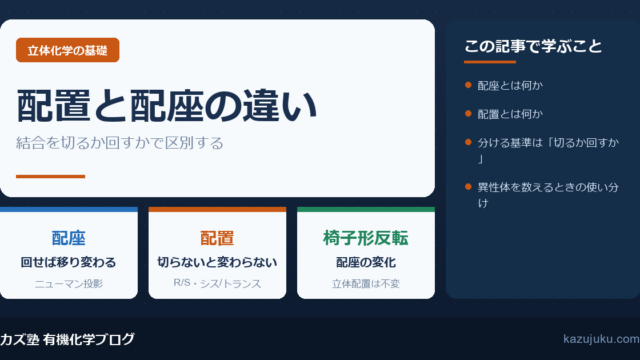 配置と配座の違いとは？結合を切るか回すかで解説