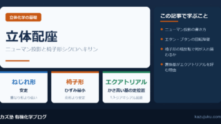 立体配座とは？ニューマン投影と椅子形シクロヘキサンを解説【基礎】