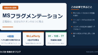 MSフラグメンテーションの読み方｜α開裂とMcLafferty転位【院試対策】
