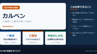 カルベンとは｜一重項と三重項の違いと立体化学の読み方【院試対策】