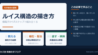 ルイス構造の描き方｜価電子から5ステップで組み立てる手順【院試対策】