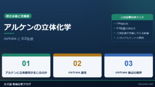 アルケンの立体化学：cis/trans と E/Z配置