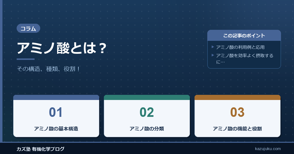 アミノ酸とは？その構造、種類、役割を徹底解説！