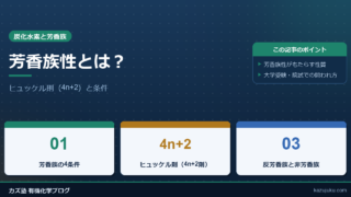 芳香族性とは?ヒュッケル則(4n+2)と条件を解説