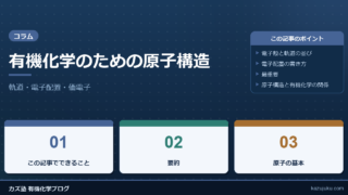 有機化学のための原子構造：軌道・電子配置・価電子を最短で理解する