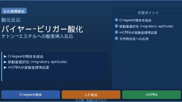 バイヤー・ビリガー酸化完全解説【Criegee中間体の機構・移動基選択性】