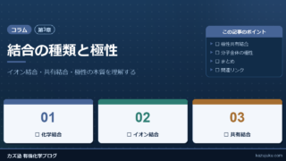 【第3章】結合の種類と極性：イオン結合・共有結合・極性の本質を理解する