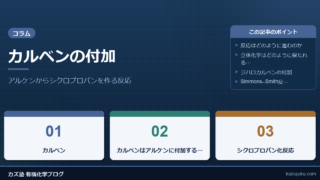 カルベンの付加：アルケンからシクロプロパンを作る反応