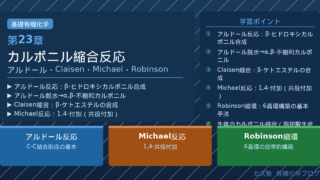 「カルボニル縮合反応」完全解説｜アルドール・Claisen・Michael・Robinson縮環を徹底整理