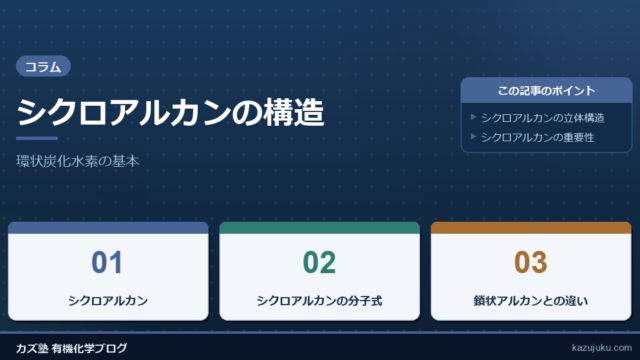 シクロアルカンの構造：環状炭化水素の基本