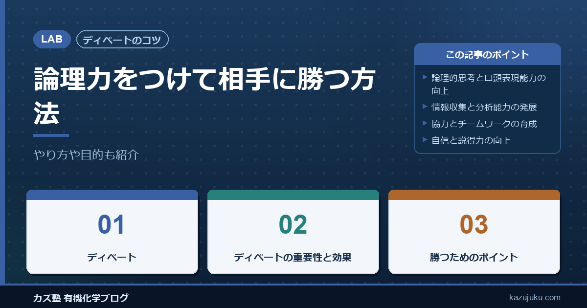 【ディベートのコツ】論理力をつけて相手に勝つ方法【やり方や目的も紹介】
