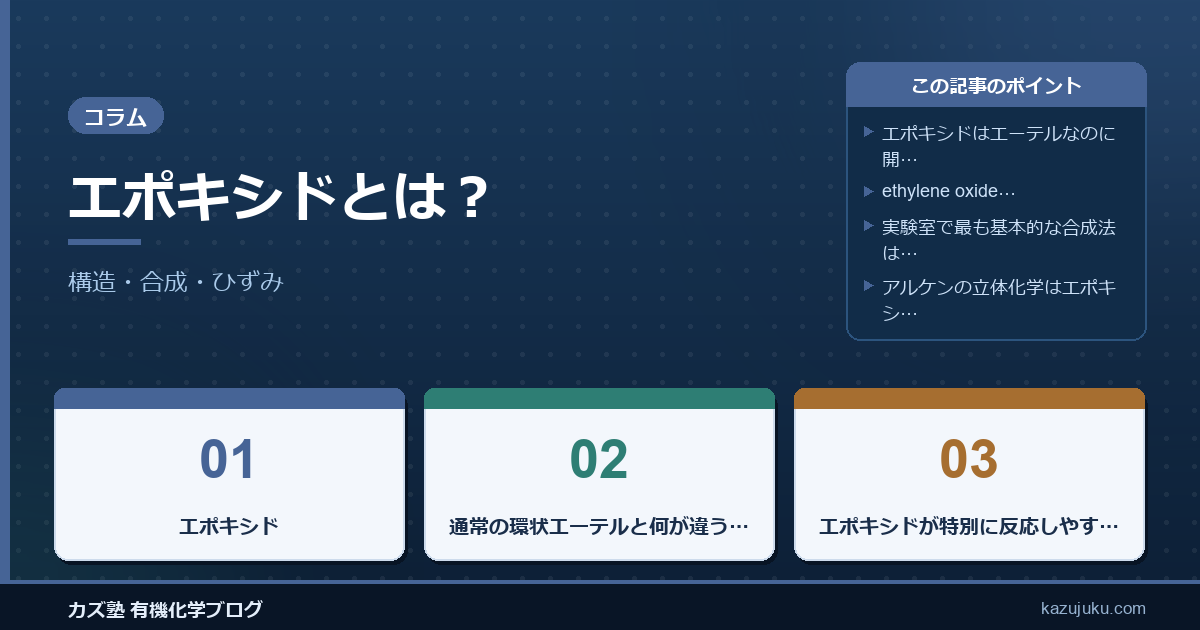 エポキシドとは？構造・合成・ひずみをわかりやすく解説
