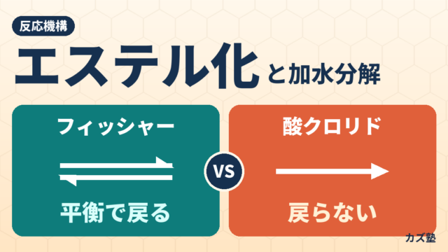 エステル化反応と加水分解を完全解説【フィッシャー機構・酸クロリド比較】