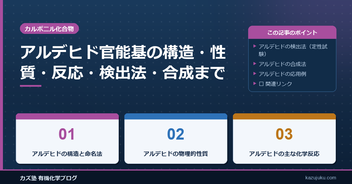 アルデヒド官能基の構造・性質・反応・検出法・合成までを徹底解説