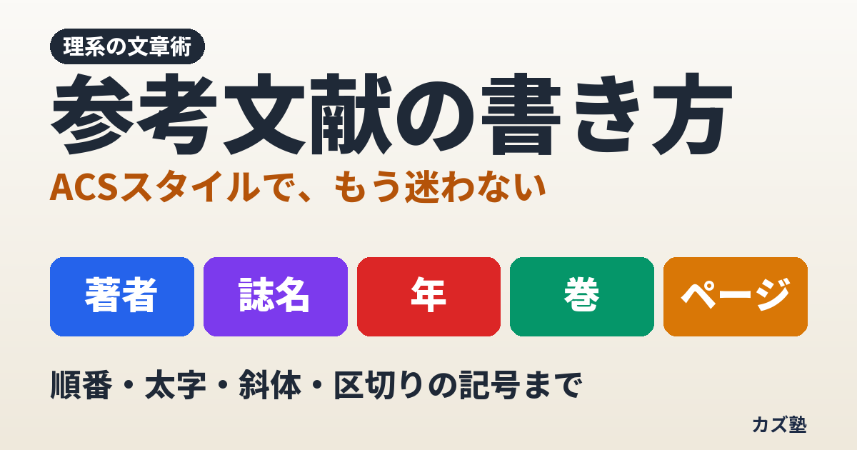 【理系向け】参考文献の書き方ガイド