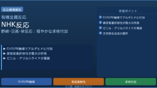 野崎・檜山・岸反応完全解説【Cr種の求核付加とGrignardとの選択性比較】