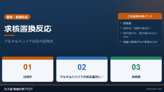 求核置換反応とは：アルキルハライド反応の出発点