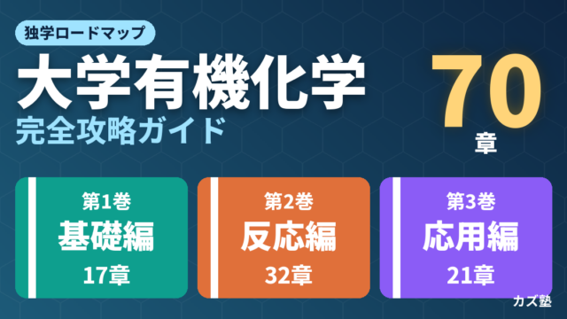 大学有機化学の完全攻略ガイド【全3巻70章・独学の学習ロードマップ】