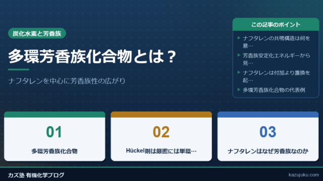 多環芳香族化合物とは？ナフタレンを中心に芳香族性の広がりをわかりやすく解説
