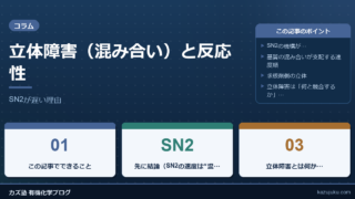 立体障害（混み合い）と反応性：SN2が遅い理由
