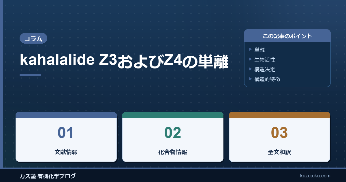 kahalalide Z3およびZ4の単離