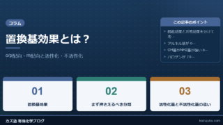 置換基効果とは？o/p配向・m配向と活性化・不活性化をわかりやすく解説