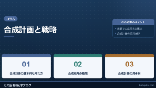 合成計画と戦略