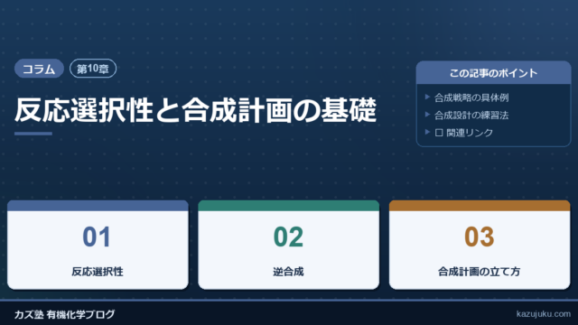 【第10章】反応選択性と合成計画の基礎