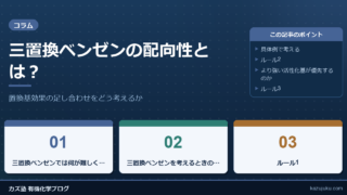 三置換ベンゼンの配向性とは？置換基効果の足し合わせをどう考えるか