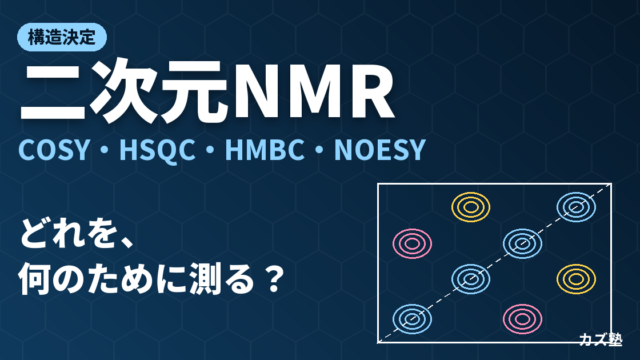 二次元NMR（COSY, HSQC, HMBC, NOESY）