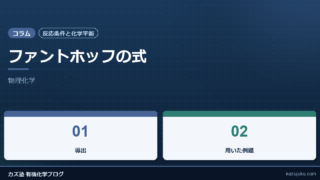 【反応条件と化学平衡】ファントホッフの式【物理化学】